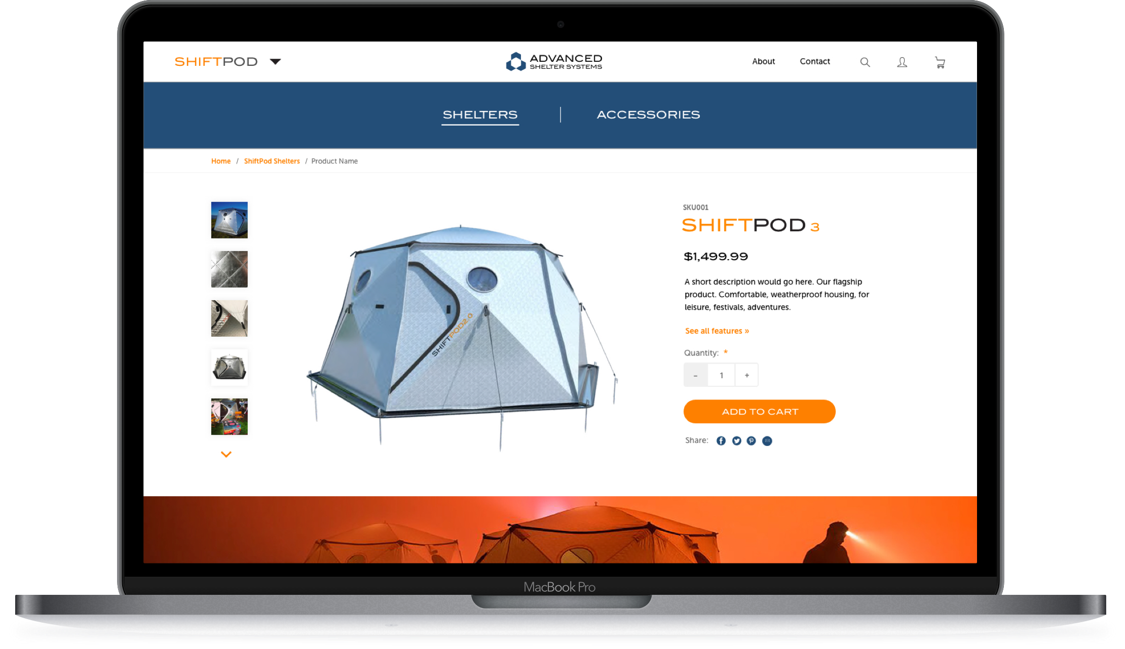 ShiftPod Product Detail Page
